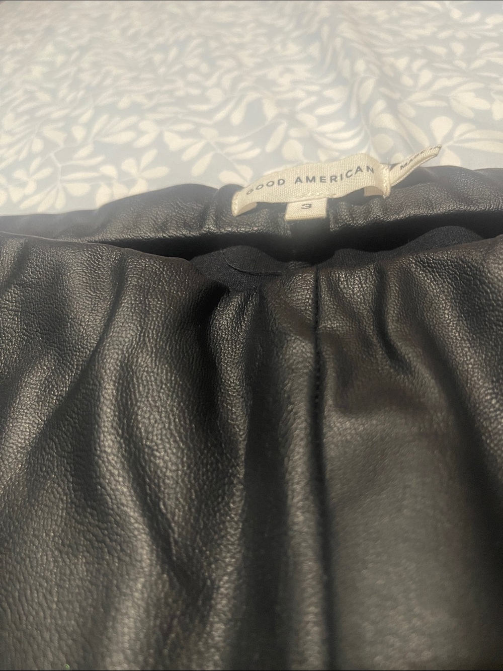 Good American Black Faux Leather skinny pants